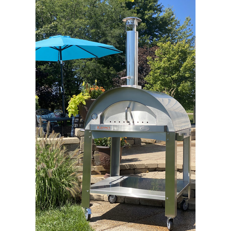 WPPO Karma 42" Stainless Steel Countertop Wood Burning Pizza Oven Wayfair